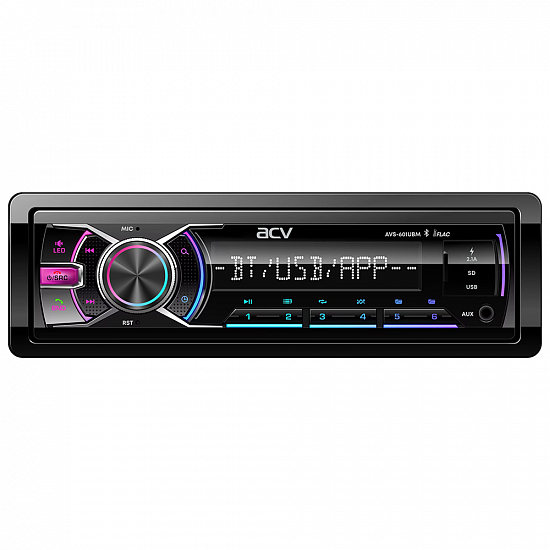 Купить ACV AVS-601UBM 1Din/мультицвет/USB/3RCA/AUX/SD/FM/SUB/5 зон подсветки/4*50 в Сургуте
