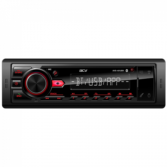 Купить ACV AVS-401UBR 1Din/красная/Bluetooth/USB/TYPE-C/AUX/SD/FM/4*50 в Сургуте