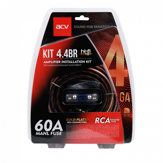 Купить ACV KIT 4.4 BR Комплект проводов для 4-х канального ус-ля 4AWG/Mini ANL 60A в Сургуте