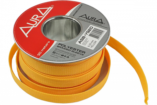 Купить AURA ASB-Y920 Оплетка для кабеля 0Ga (9-20 mm), желтая в Сургуте
