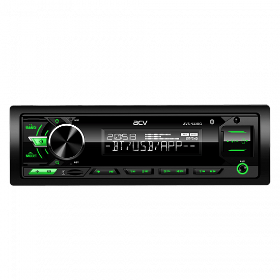 Купить ACV AVS-932BG 1din/зеленая/BT/2USB/AUX/SD/FM/2RCA/QC/4*50 в Сургуте