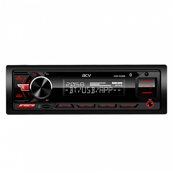 Купить ACV AVS-932BR 1din/красная/BT/2USB/AUX/SD/FM/2RCA/QC/4*50 в Сургуте