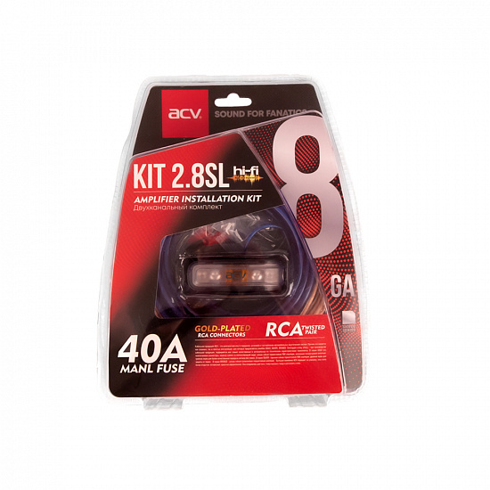 Купить ACV KIT 2.8 SL (Silver=ECO) Комплект проводов для 2-х канального ус-ля 8AWG/Mini ANL 40A в Сургуте
